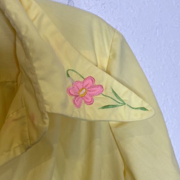 Vintage Tanya Loungewear Yellow Short Sleeve Button Down Pajama Dress Sz XL - Picture 6 of 13